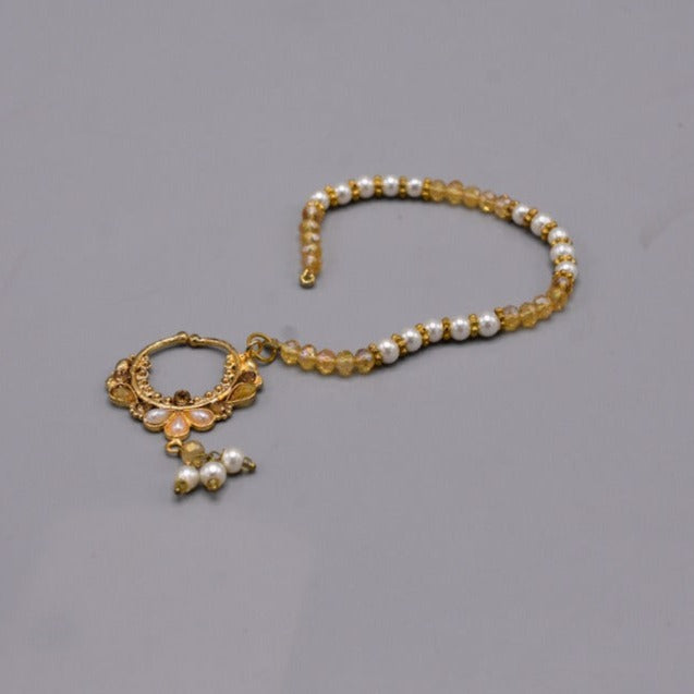 golden Chain Nose Ring Nath for Women