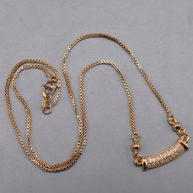 Japanese Small And Simple Electroplating K Gold One Word Necklace Temperament Cold Wind Recommended