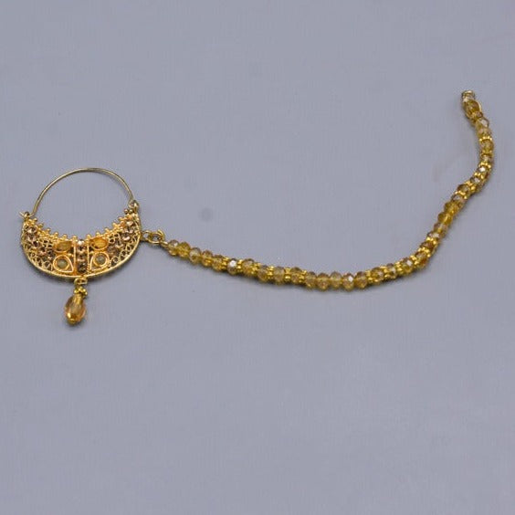 Golden Nath beautyfull golden crustal for women and girls use