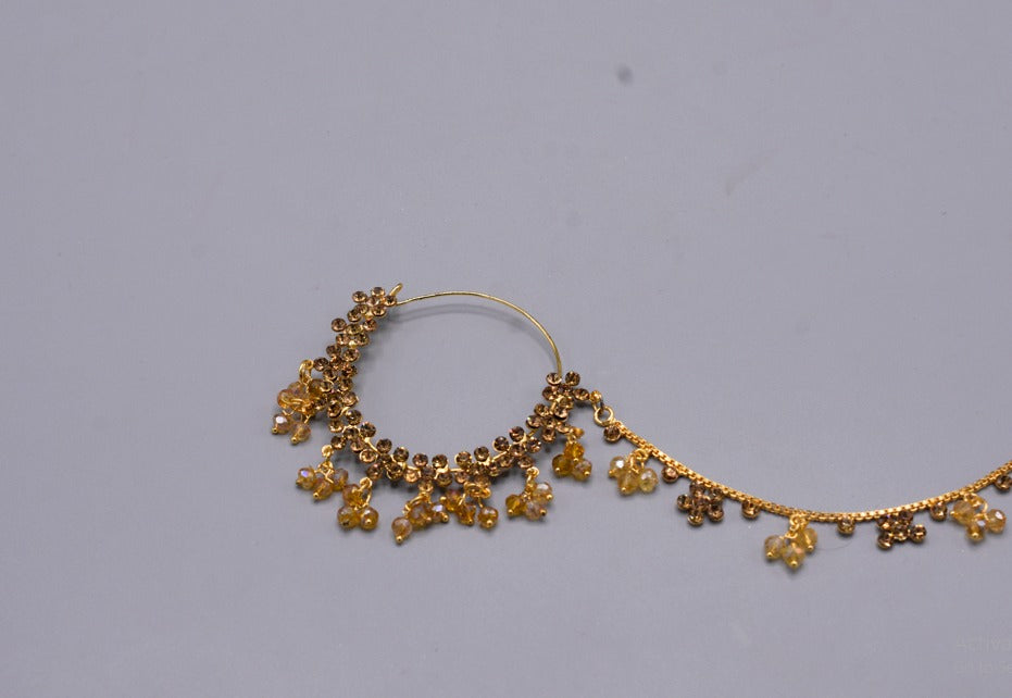 Kashee's Nose Ring Copper Curstal Style For Women And Girls