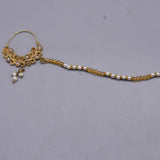 beautiful golden Nath pearl design