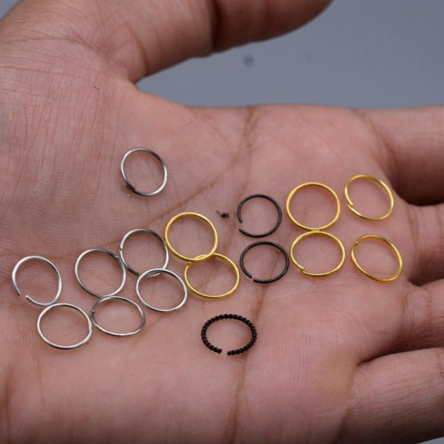 Colourful stainless steel nose hoop lip nose ring stud earrings body pericing jewelry punk style