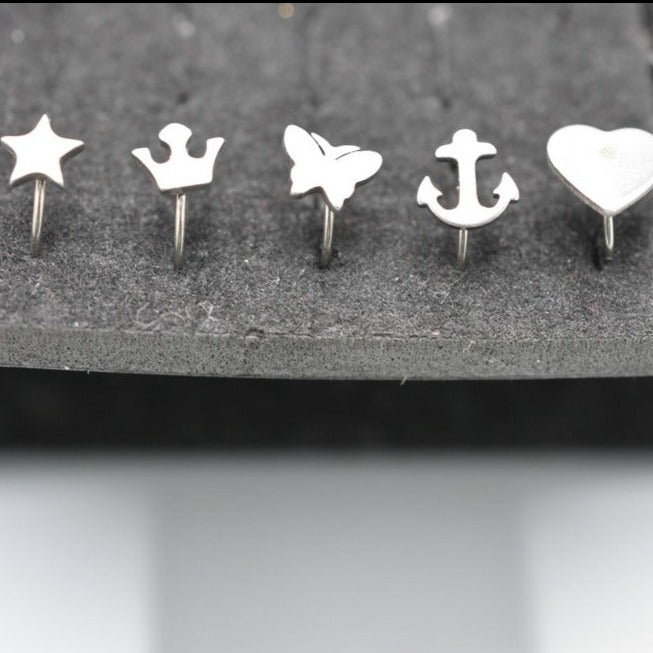 Nose ring pack of 5 design only  used pericing woman