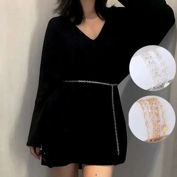 Fashion Women Lady Waist Chain Belt Metal Gold Silver Color Waistband Chain Belt For Dress Shirts Clothes Accessories