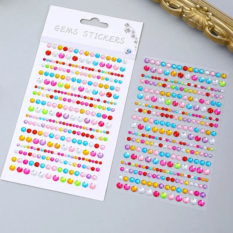 3D Face Pearl Jewels Eyeshadow Stickers  Face Body Eyebrow Diamond Nail Sticker Diamond Decoration And Hair Beats Multi Colour