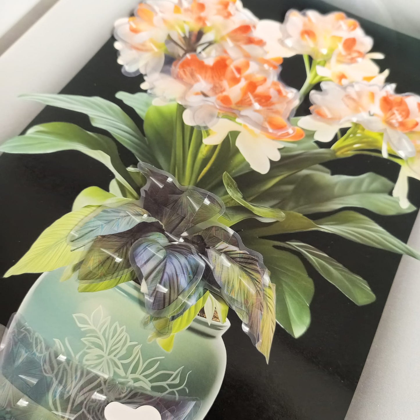 3D Aweosome flower Chinese Style Flower Classical Vase Wall Sticker