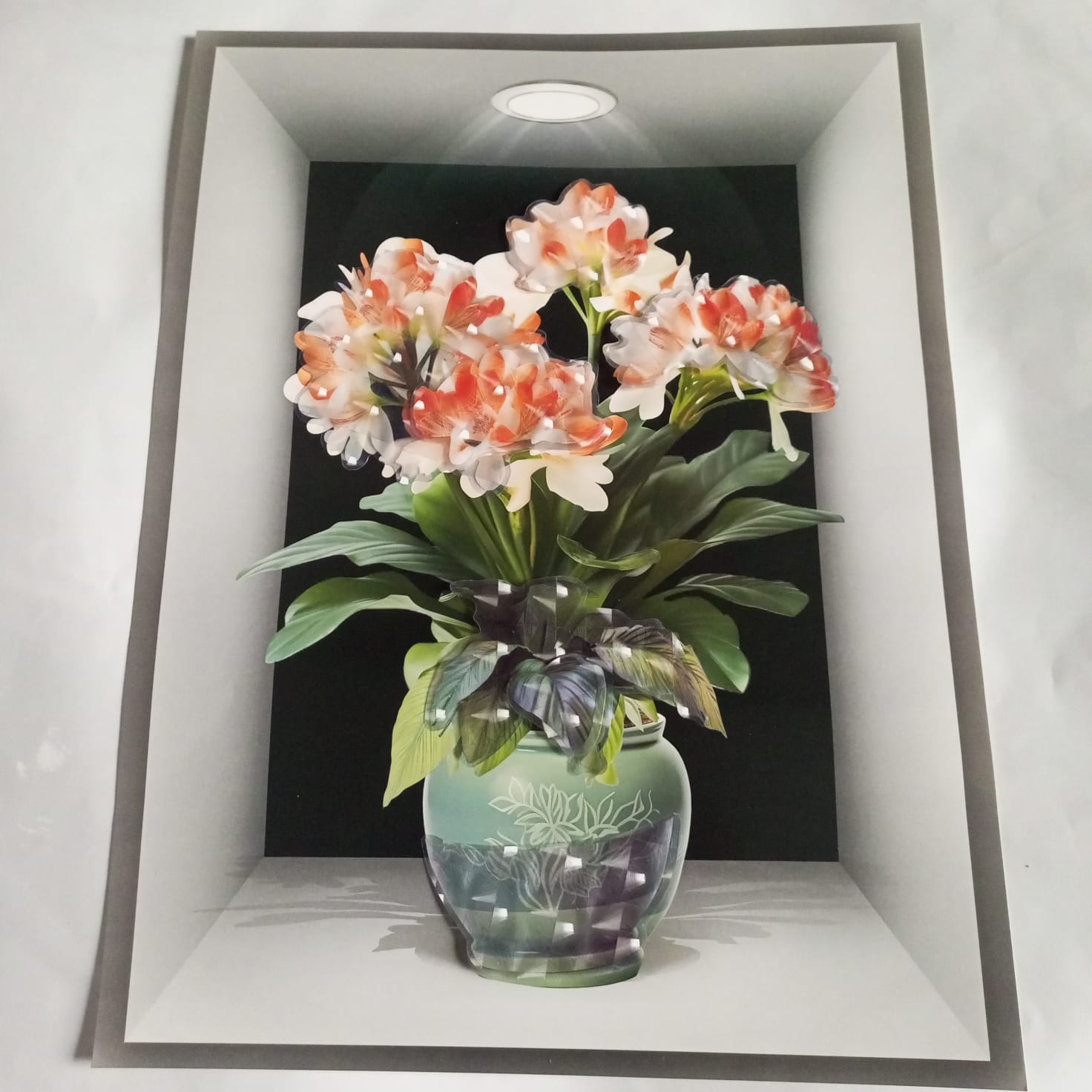 3D Aweosome flower Chinese Style Flower Classical Vase Wall Sticker