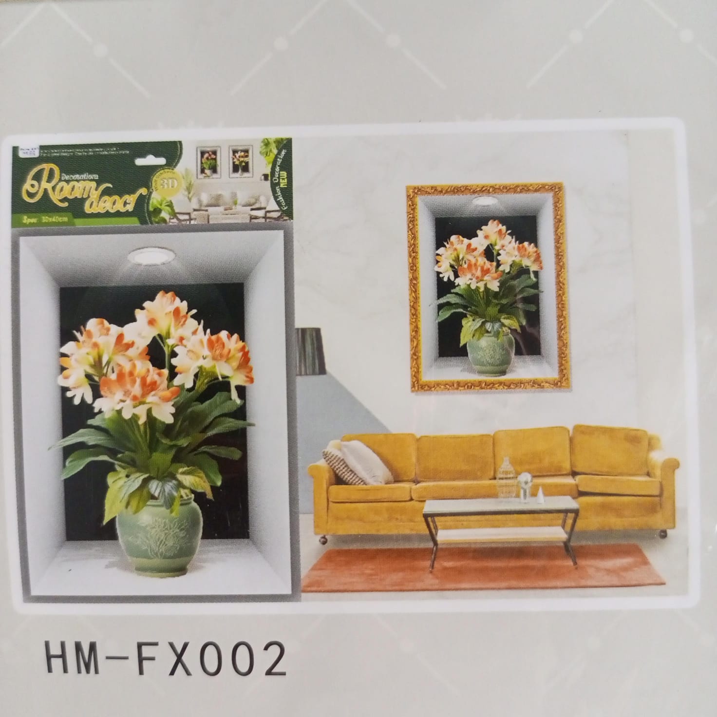 3D Aweosome flower Chinese Style Flower Classical Vase Wall Sticker