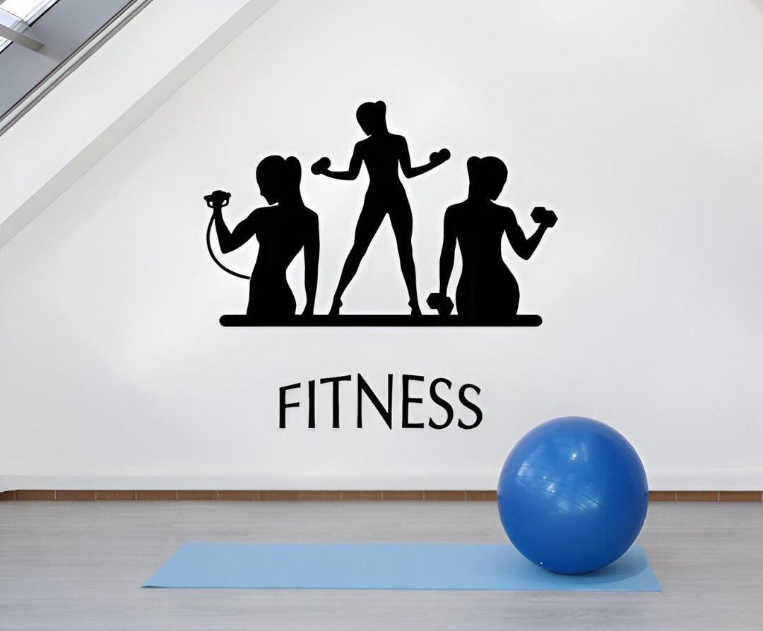 Fitness Wall Decals Sportwoman Sport Girl Home Art Decor Removable Health Inspirational Vinyl Sticker Art size 47x40
