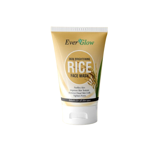 EverGlow Skin Brightening Rice Face Wash 120 ML - Purifies, Improves Texture, Exfoliates, Tightens Pores - For All Skin Types | Face Wash | Rise Face Wash 