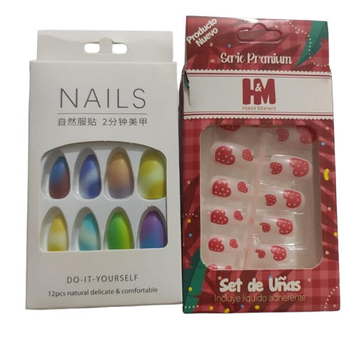 Artificial Press-On Nails Combo Set – Vibrant Colors &amp; Trendy Designs | Reusable &amp; Easy to Apply Nail Art Kit for All Occasions | Artificial Nails - Combo 1