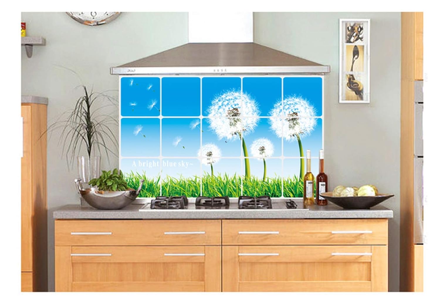 Kitchen Oil Proof Wall Sticker Heat Resistant Waterproof Self Adhesive Backsplash Cover for Kitchen Wall Protection