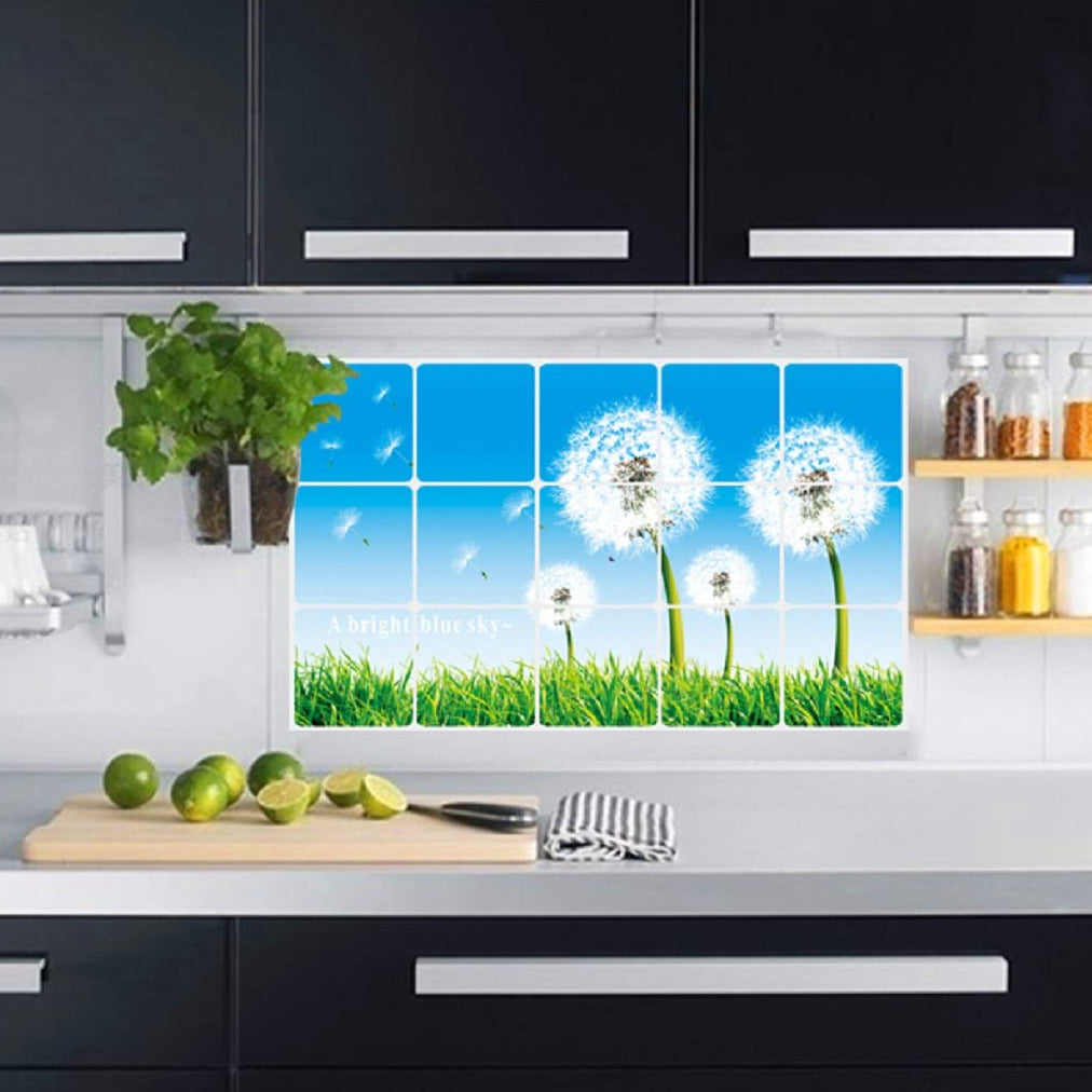 Kitchen Oil Proof Wall Sticker Heat Resistant Waterproof Self Adhesive Backsplash Cover for Kitchen Wall Protection