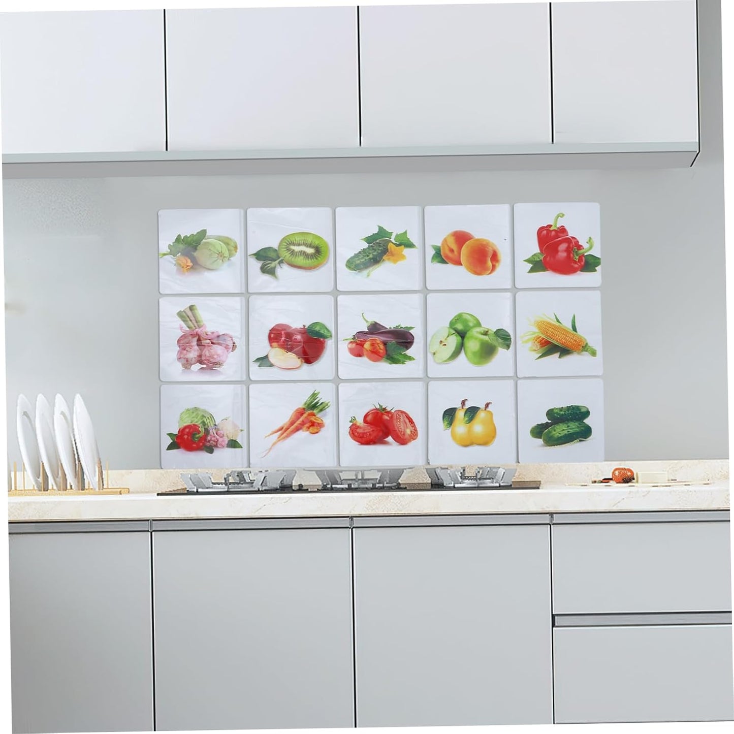 Kitchen Oil Proof Wall Sticker Heat Resistant Waterproof Self Adhesive Backsplash Cover for Kitchen Wall Protection