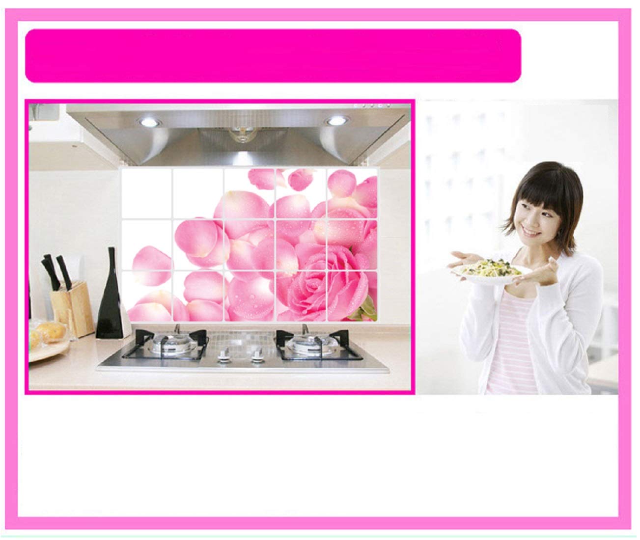 Kitchen Oil Proof Wall Sticker Heat Resistant Waterproof Self Adhesive Backsplash Cover for Kitchen Wall Protection