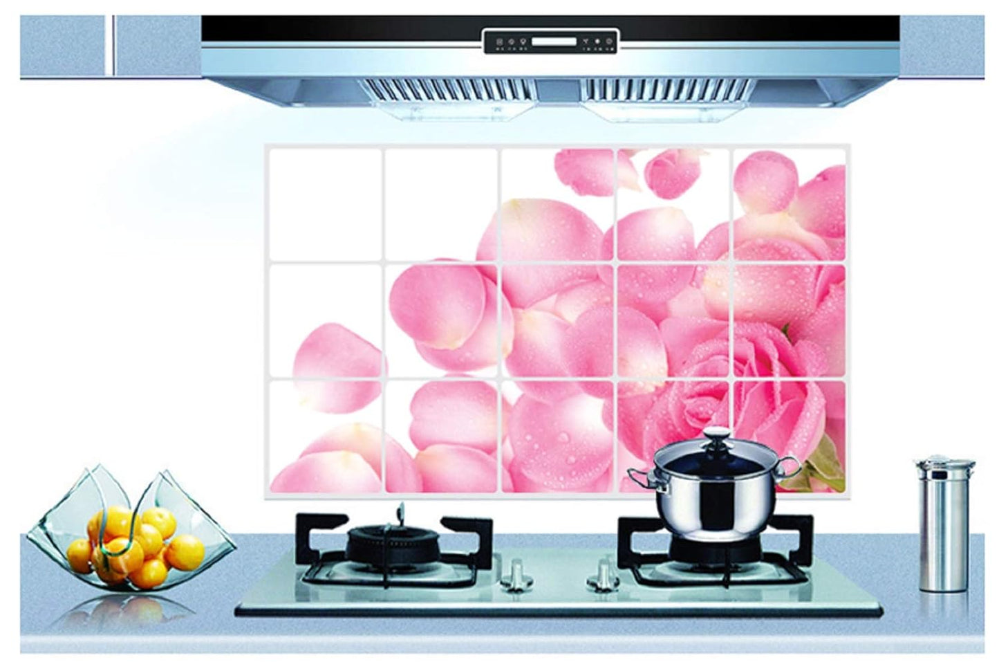 Kitchen Oil Proof Wall Sticker Heat Resistant Waterproof Self Adhesive Backsplash Cover for Kitchen Wall Protection