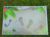 3D solid beach footprints, floor stickers, door mats, PVC waterproof XH9298
