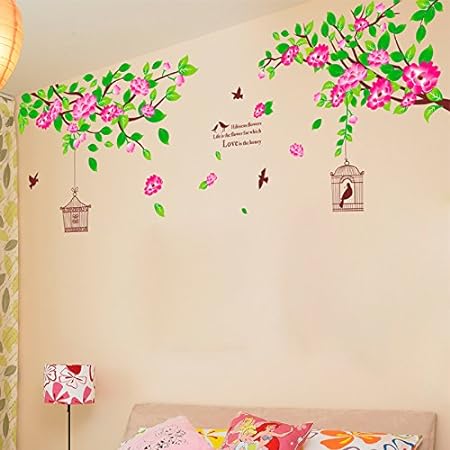 WALLSTICKER 60X90 AY1916A PINK  HIBISCUS WALSTIKER