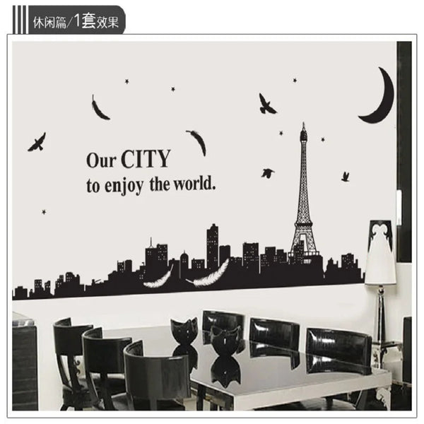 City Wall Stickers Home Decor Waterproof Removable Stickers