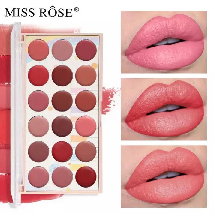 Miss Rose  18 Colors Matte Lipstick Palette  Korean cosmetics lipsticks set color Palette