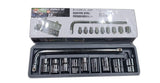 Professional Heavy Duty Socket Wrench Set | 9Pc Tool Kit | 1/2? Drive | 8?24mm Metric Sockets + L Wrench