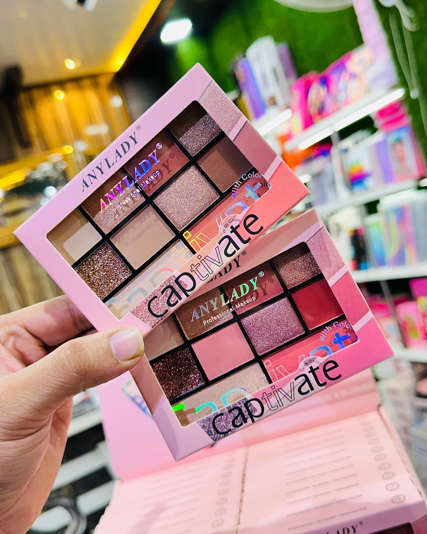 ANYLADY Captivate Professional Makeup Palette - 9-Shade Eyeshadow & Blusher Kit with High-Pigment Matte, Shimmer & Glitter Finishes