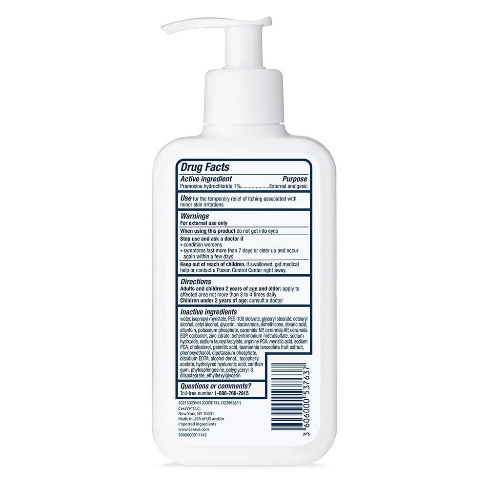 CeraVe Itch Relief Moisturizing Lotion – 1% Pramoxine Hydrochloride, Relieves Itching & Hydrates Dry Skin, 237ml