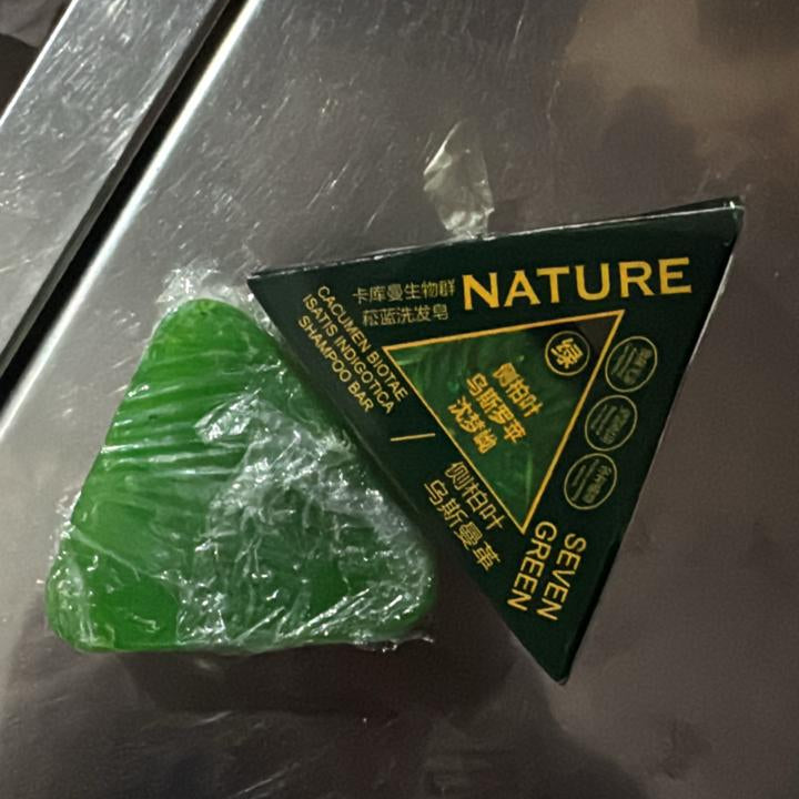Nature Triangle Shampoo Bar | Nature Seven Green Soap | Plant-Based Hair Cleanser