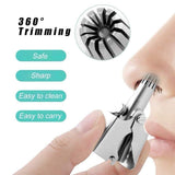 Manual Stainless Steel Nose & Ear Hair Trimmer - Painless, Battery-Free Precision Personal Grooming Tool with Cleaning Brush