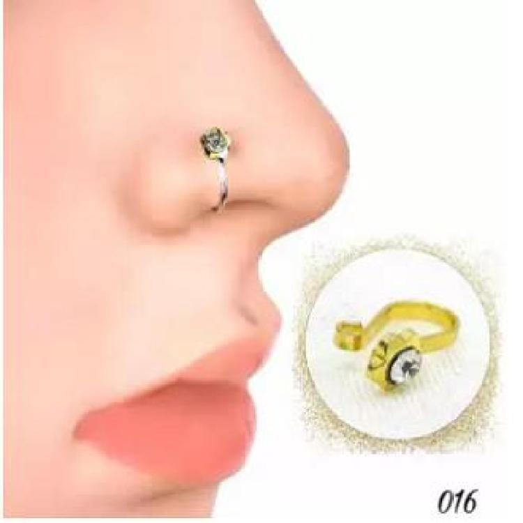 Golden Plated   Piercing Nose Ring Clip On Nose Ear Clip Nose Pin