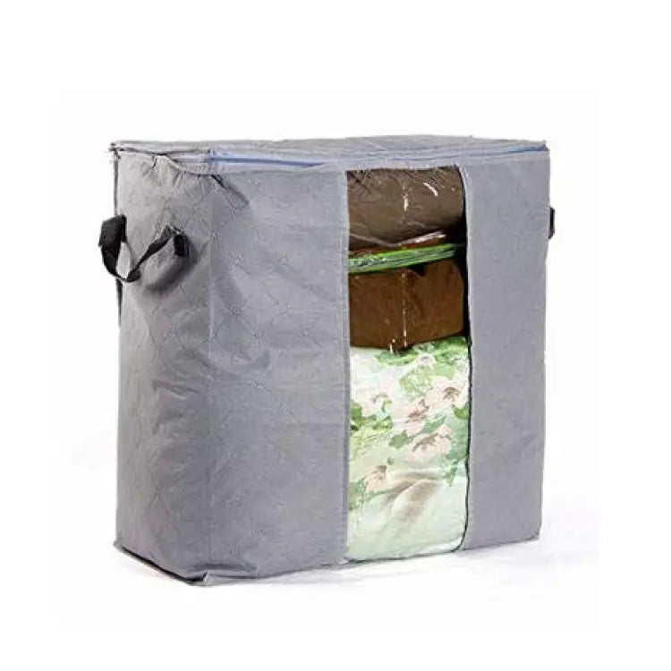 Grey Organizer Bag / Multipurpose Large Capacity Storage Bag &amp; Organizer for Clothes &amp; Blanket - pack of 2