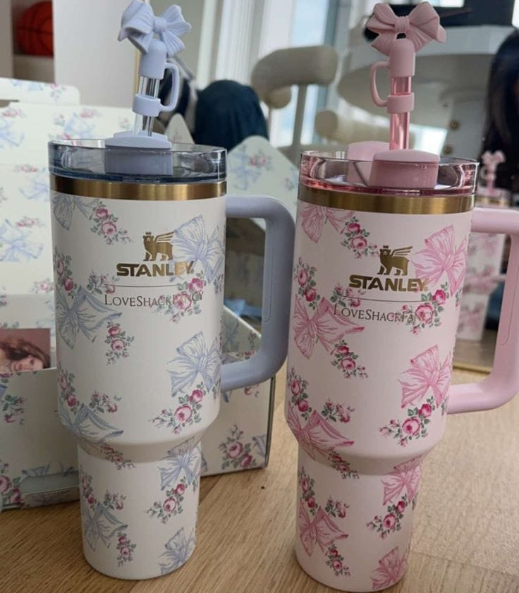 Stanley Pastel Edition Tumbler | Elegant Floral Design | Large Capacity (Random Color)