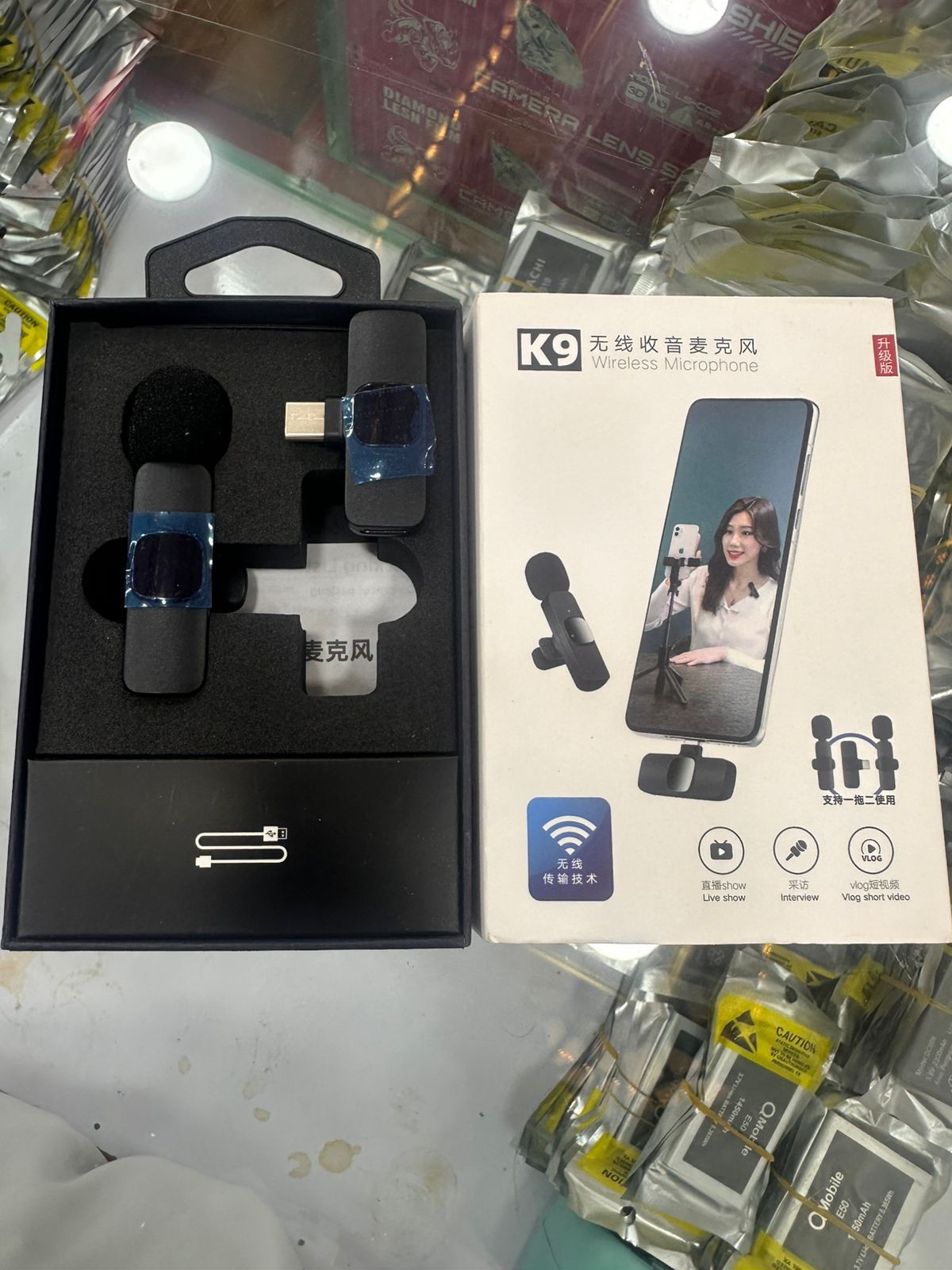 K9 Double Mic | Type?C Connector ?? | Good Sound Quality | Long Battery ?? Time | Portable Wireless