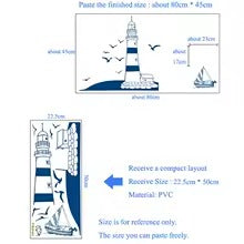 Wallpaper Removable Lighthouse Wall Stickers Art Design DIY Wall Decoration 3D Vinyl Sticker Decal for Home Living Room Bedroom Bathroom Kitchen Decor Mural Quotes Fashion Wall Amaone size 20x40cm Ay008