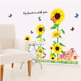 Short & Sweet: > Vibrant Sunflower & Butterfly Wall Sticker Set - DIY Home Decor  size 60x90  mj9001