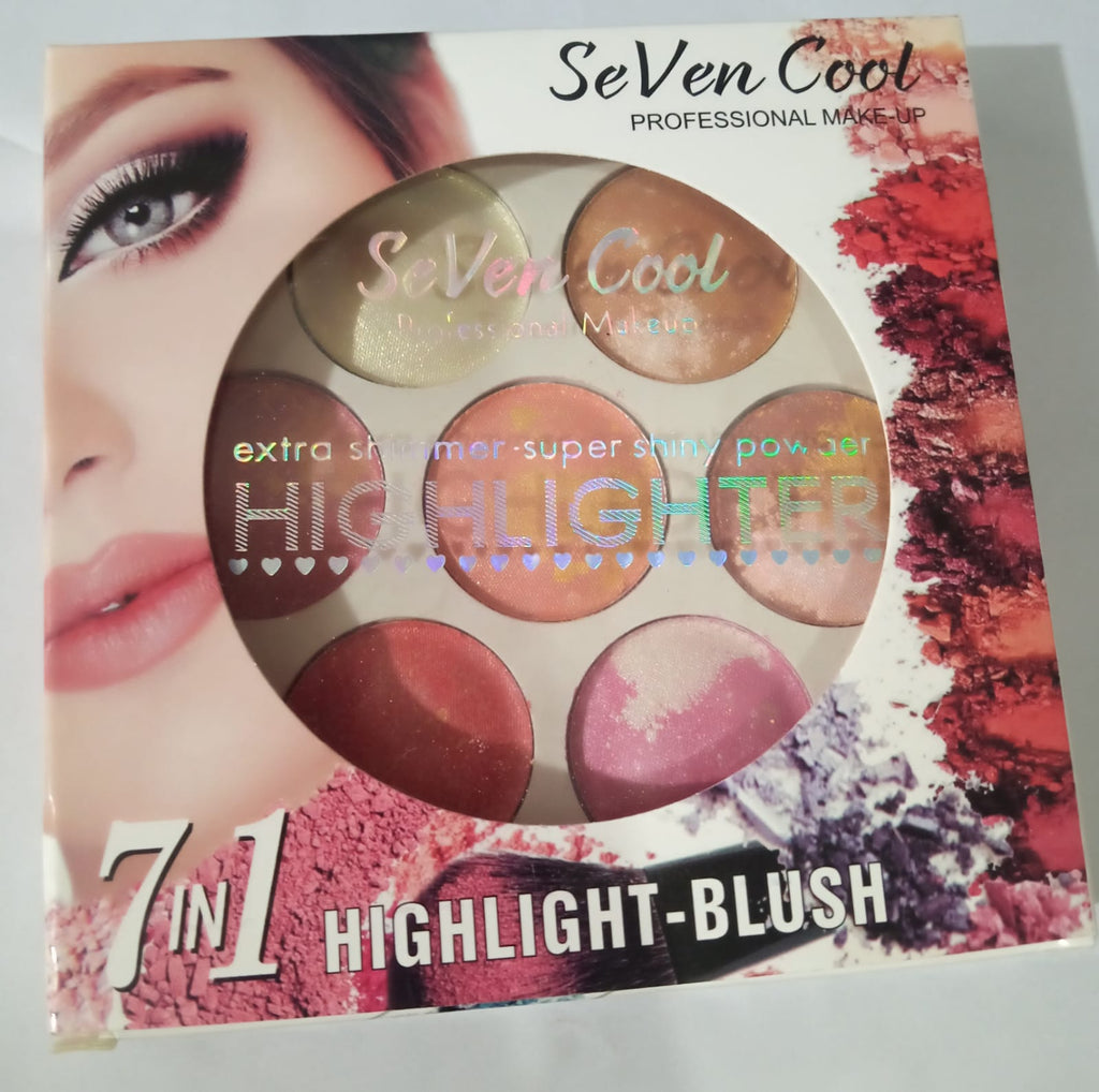 Seven Cool 7 in 1 Color Blusher Highlighter Palette hrfrmis4f-3