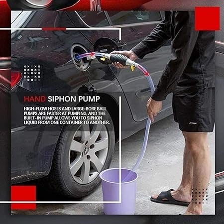 Universal Manual Siphon Hand Pump – High-Flow Liquid Transfer Kit with Reinforced PVC Hose