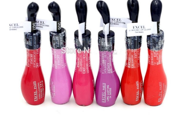 PACK OF 6 Excel paris non-stick cup lip gloss neon powder red rose vintage lilac tobacco powder orange