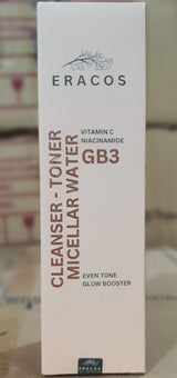 Eracos GB3 Cleanser Toner Micellar Water Gentle Formula Removes Makeup Clears Impurities Refreshes Skin Provides Smooth And Healthy Look For Daily Use - 200ml