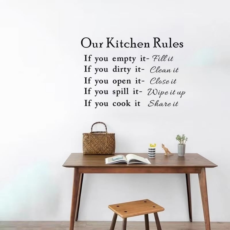 Our Kitchen Rules Cook Words Quote Wall Stickers Art Decals Home Decor NEW Room Decoration Accessories Kitchen Wall Stickers  DZ007  Size:45*60cm