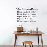 Our Kitchen Rules Cook Words Quote Wall Stickers Art Decals Home Decor NEW Room Decoration Accessories Kitchen Wall Stickers  DZ007  Size:45*60cm