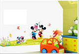 Cartoon Wall Sticker Mickey Mouse Minnie Wall Sticker Children Room Classroom Wall Sticker Bedroom Living Room WallpaperDF5086 size60x90