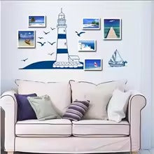 Wallpaper Removable Lighthouse Wall Stickers Art Design DIY Wall Decoration 3D Vinyl Sticker Decal for Home Living Room Bedroom Bathroom Kitchen Decor Mural Quotes Fashion Wall Amaone size 20x40cm Ay008