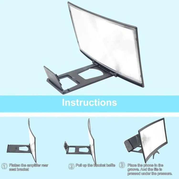 12 Inches 3D Hd Mobile Phone Screen Magnifier Movie Video Amplifier Holder Enlarger Screen Smart Phones Magnifying Bracket