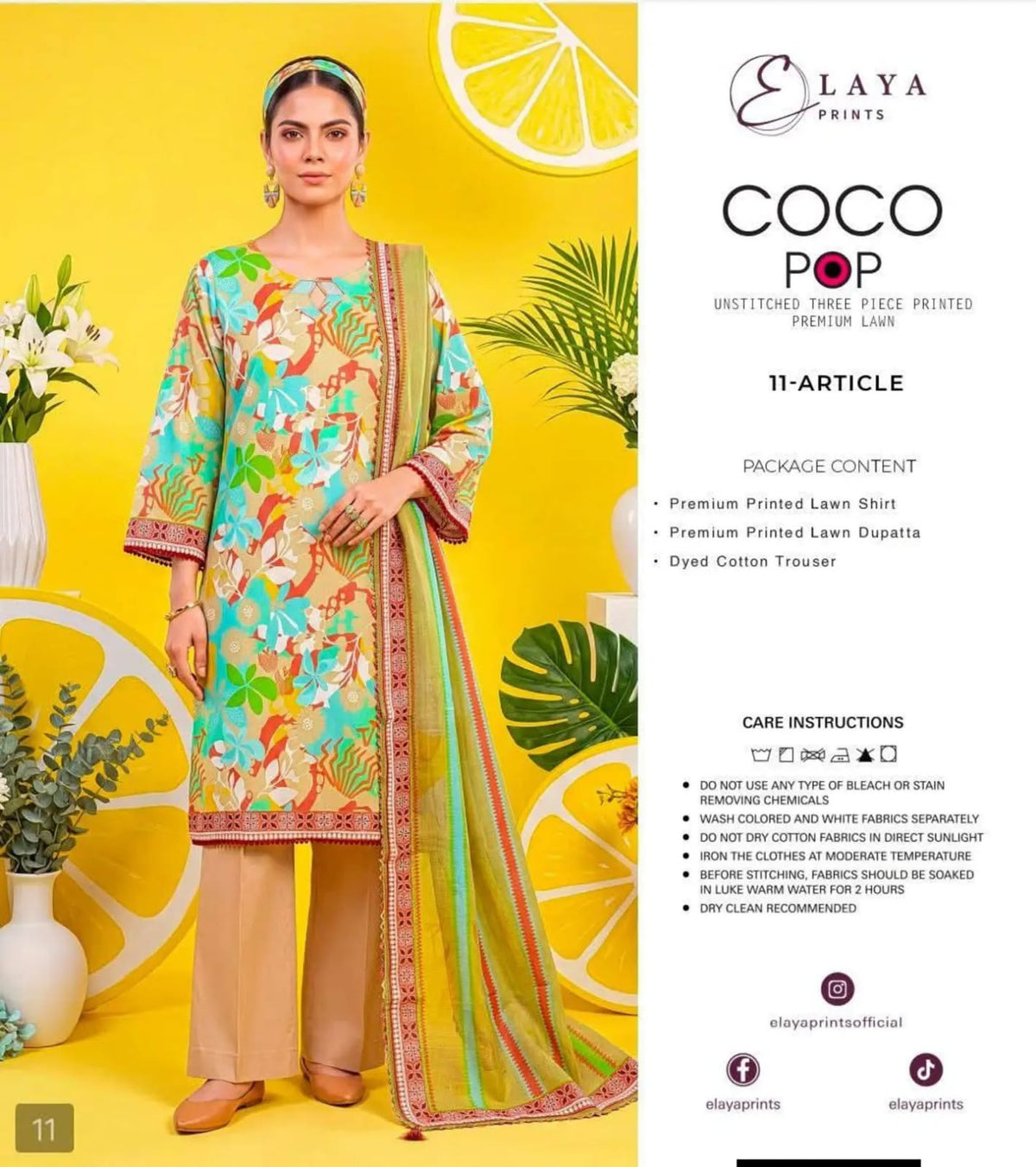COCO POP Elaya Prints Luxury Digital Printed 3Pcs Collection