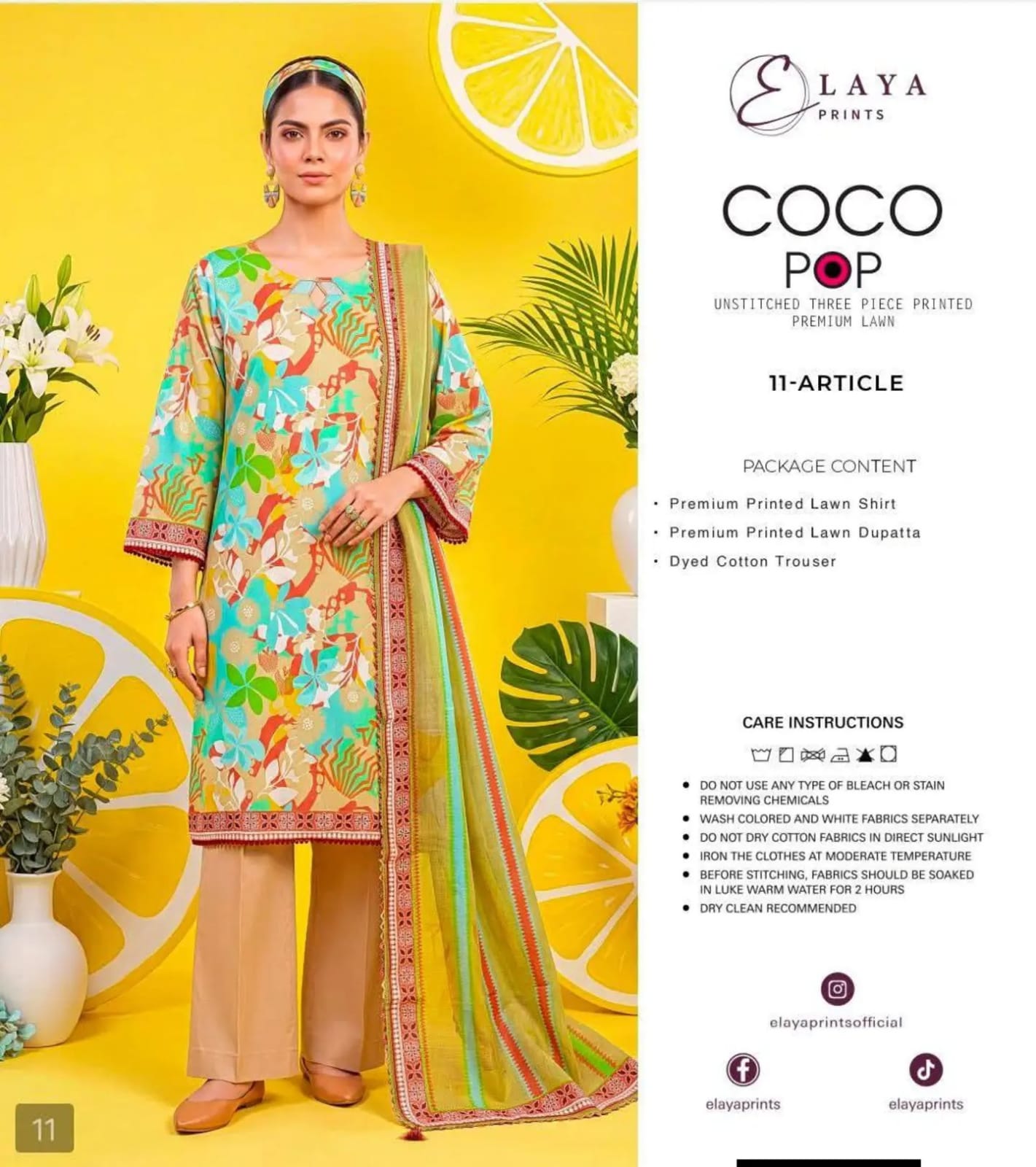 COCO POP Elaya Prints Luxury Digital Printed 3Pcs Collection