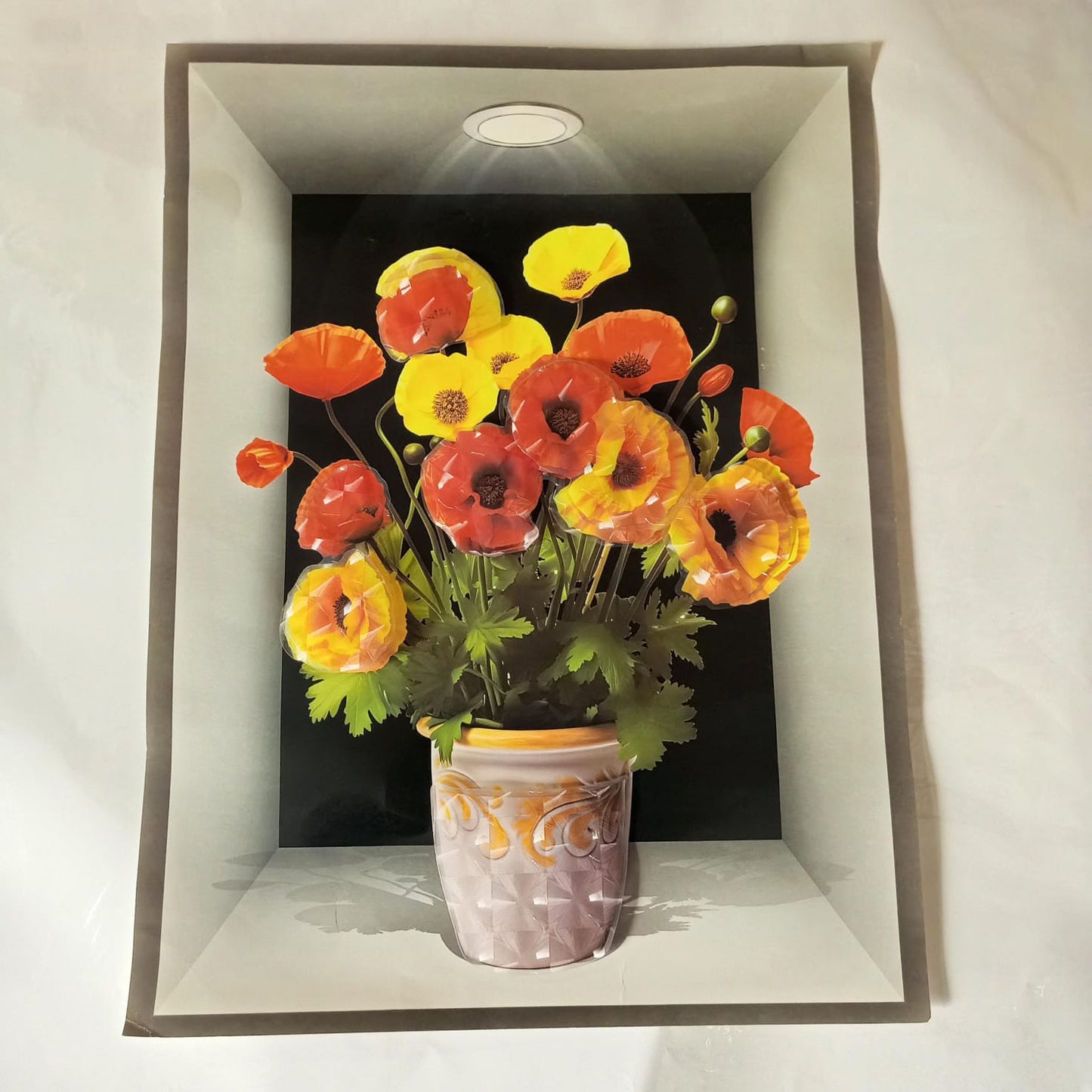 3D Aweosome flower Chinese Style Flower Classical Vase Wall Sticker