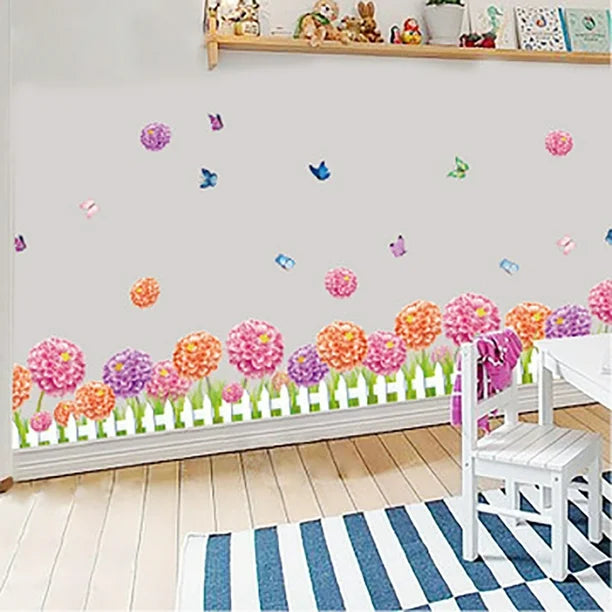 Flowers and Butterflies Wall Sticker, Decorative Adhesive Film, TUNC Simplicity Wall Decor size 50x70 xls7145