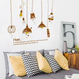 Lamp Coklat Stiker Dinding Wallpaper Dekorasi Ruang Wall Sticker JM7176