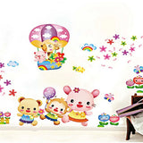 cute pink animal wall decal for kids abc1032